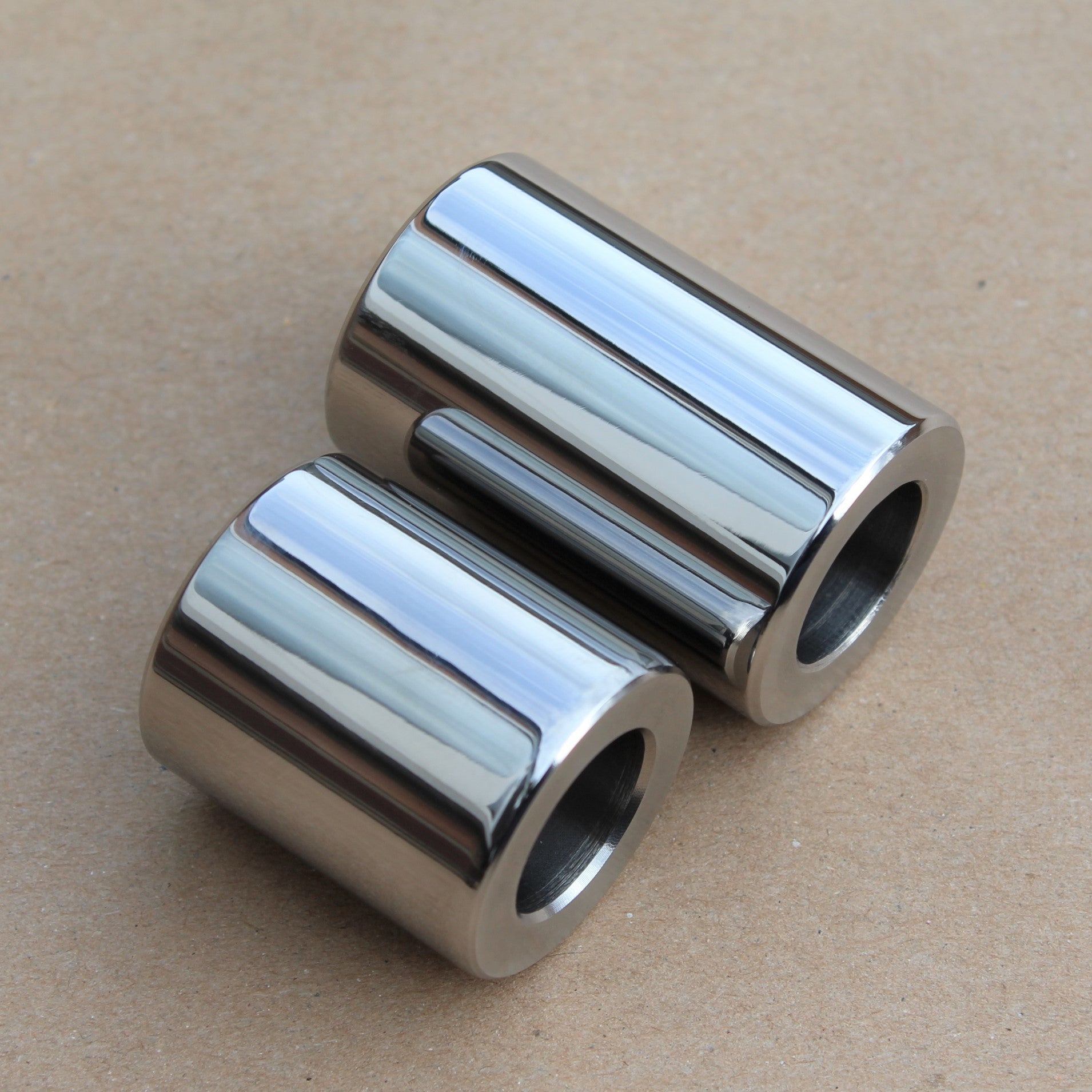 honda 250n 400n rear wheel spacers in polished stainless steel