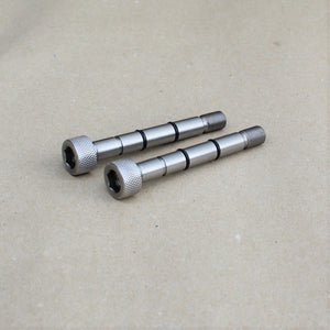 Kawasaki 43045-001 Brake axle shaft bolts for h1 h2 Kh500 in knurled stainless steel.